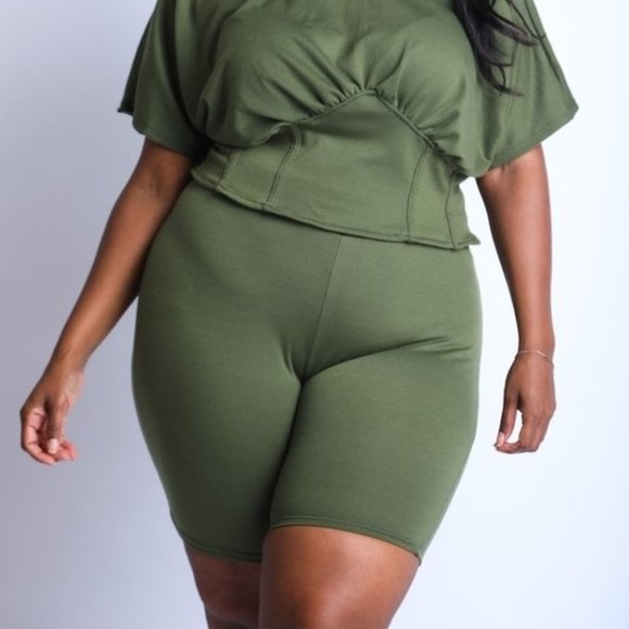 Corset Top and Biker Short Set - Picture 3 of 3